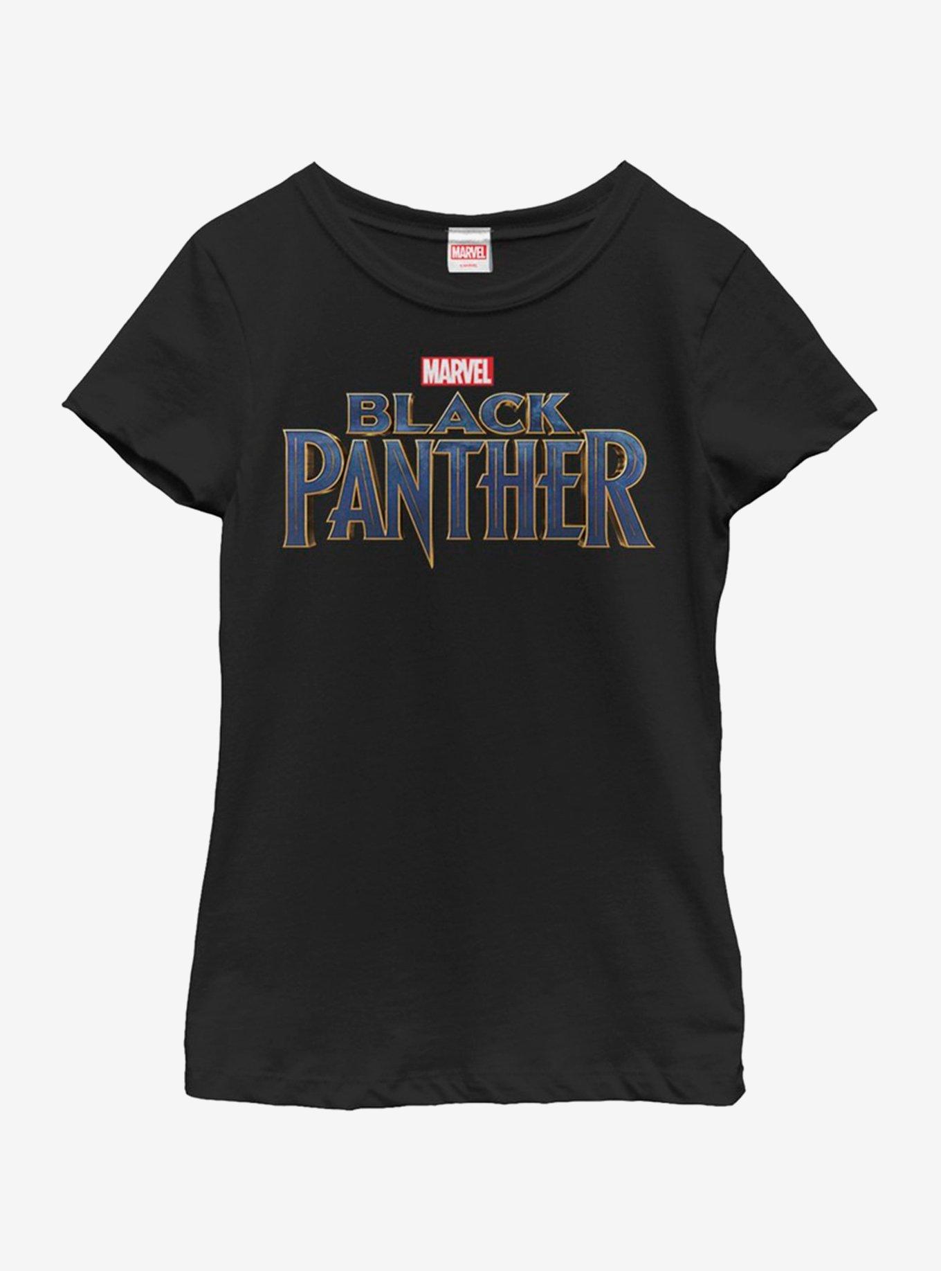 Marvel Black Panther Straight Logo Youth Girls T-Shirt, BLACK, hi-res