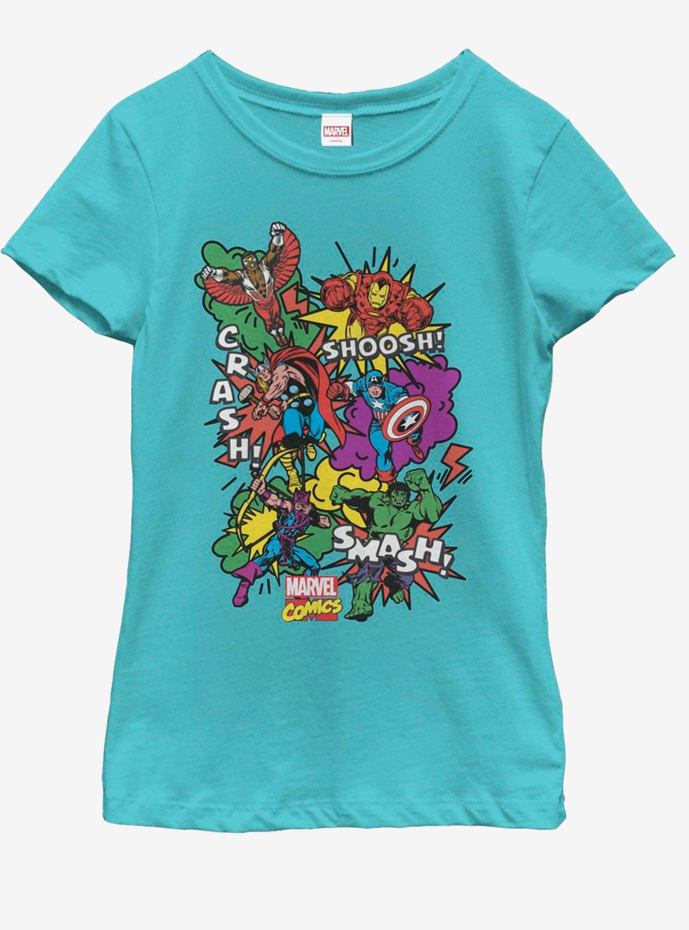 Marvel Crash Retro Youth Girls T-Shirt, TAHI BLUE, hi-res