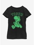 Nintendo Super Mario Green Yoshi Youth Girls T-Shirt, BLACK, hi-res