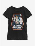 Star Wars Character Pendant Youth Girls T-Shirt, BLACK, hi-res
