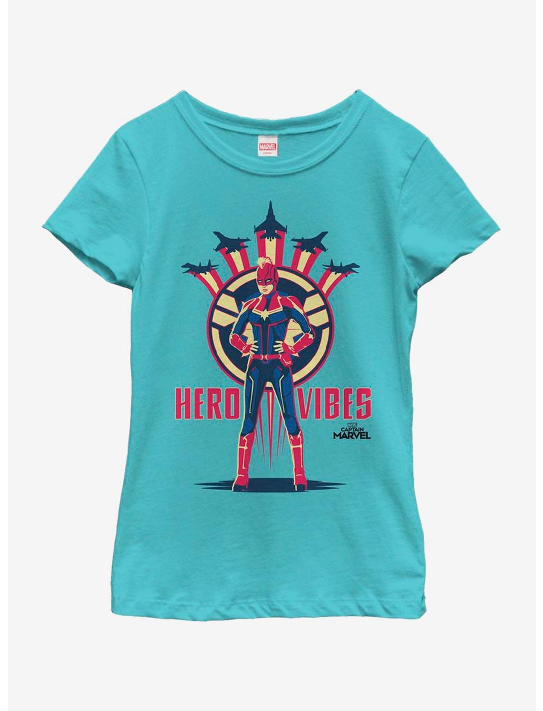 Marvel Captain Marvel Hero Vibes Youth Girls T-Shirt, TAHI BLUE, hi-res