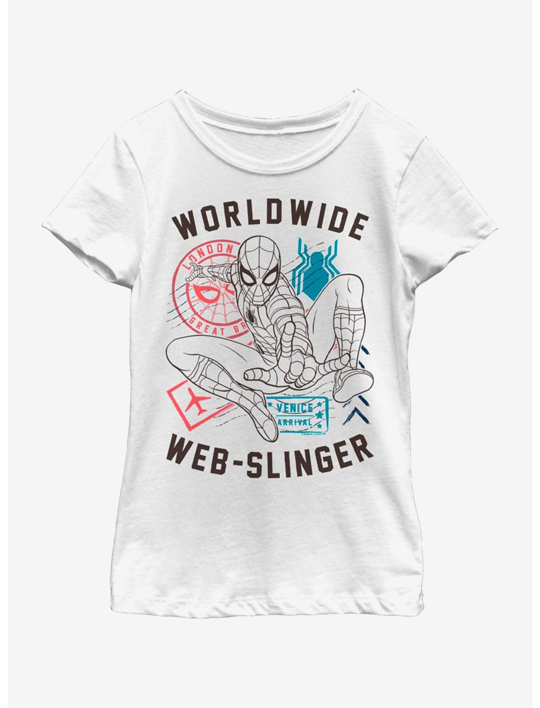 Marvel Spiderman: Far From Home World Wide Web Vintage Youth Girls T-Shirt, WHITE, hi-res