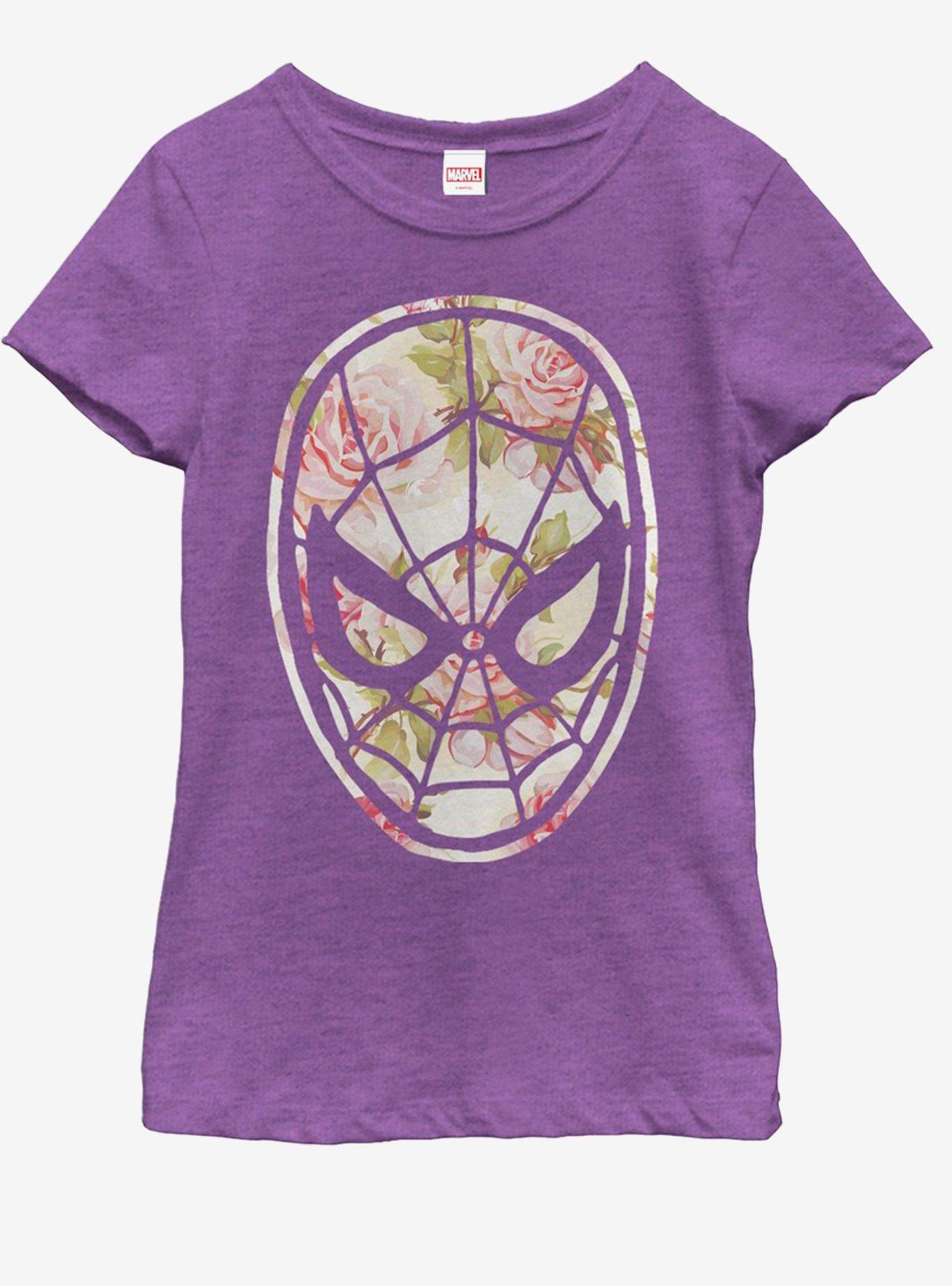 Marvel Spiderman Light Floral Spidey Youth Girls T-Shirt, , hi-res