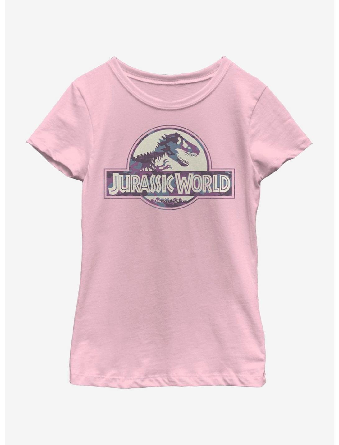 Jurassic World Camo Logo Youth Girls T-Shirt, PINK, hi-res