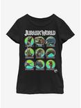 Jurassic Park Hall of Fame Youth Girls T-Shirt, BLACK, hi-res