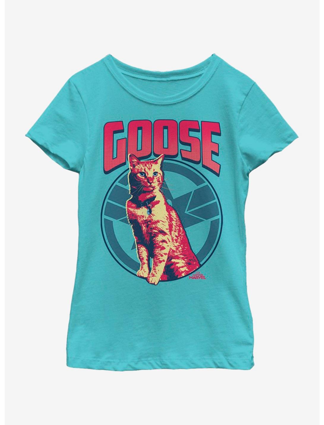 Marvel Captain Marvel Goose on the Loose Youth Girls T-Shirt, TAHI BLUE, hi-res
