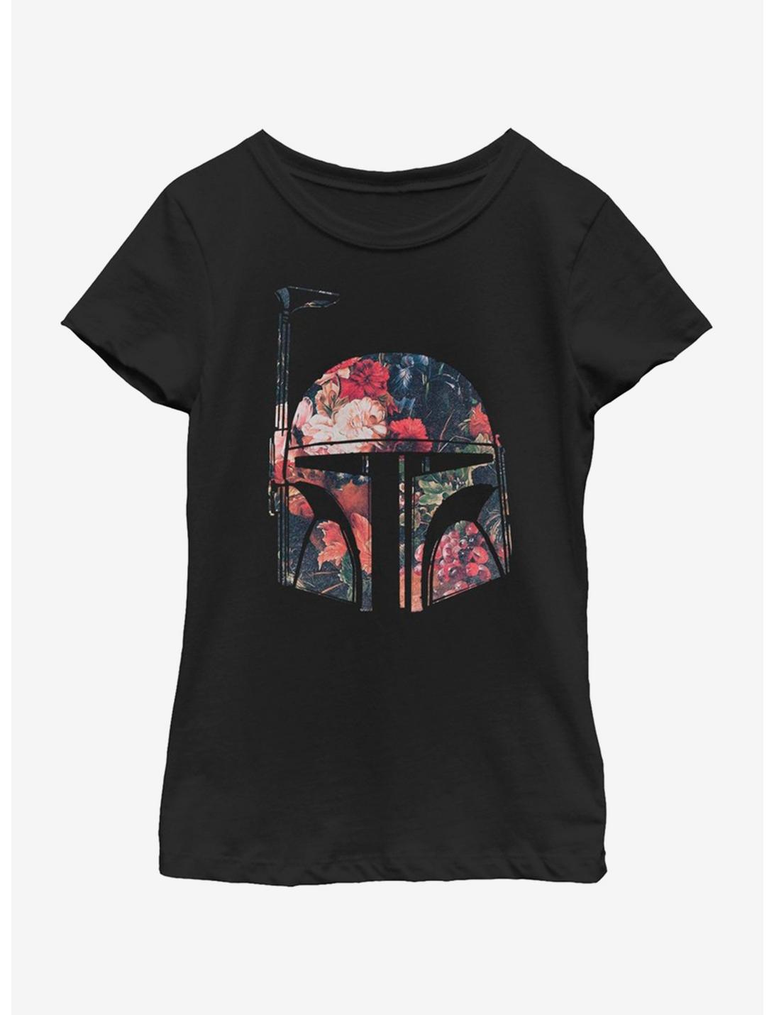 Star Wars Bobba Floral Youth Girls T-Shirt, BLACK, hi-res