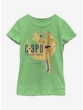 Star Wars C-3PO Galaxy Adventures Youth Girls T-Shirt, GRN APPLE, hi-res