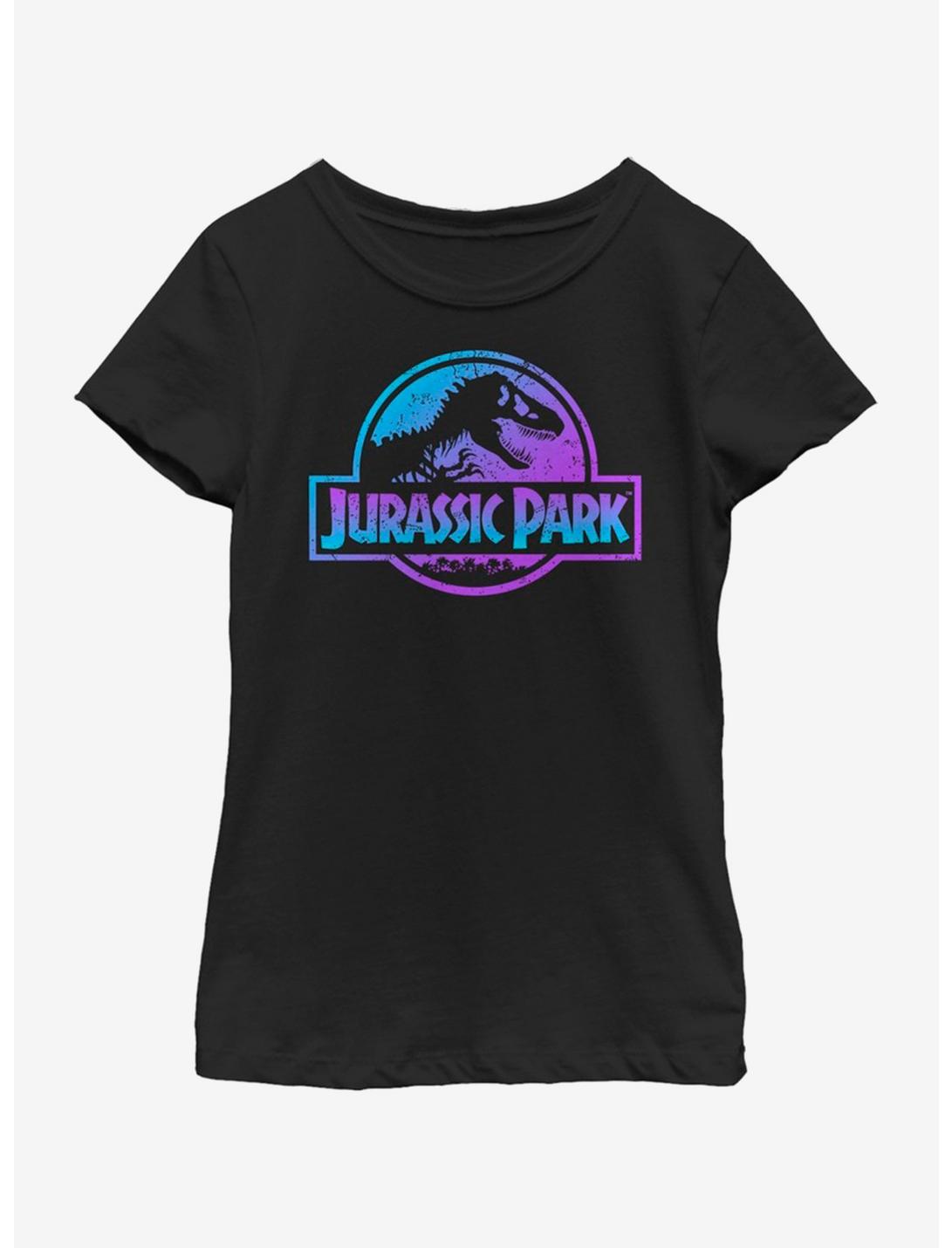 Jurassic Park Colored Logo Youth Girls T-Shirt, BLACK, hi-res