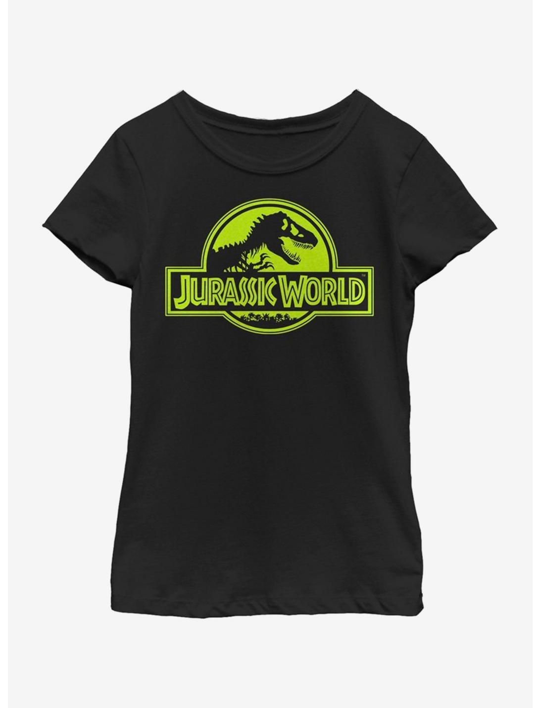 Jurassic Park Invert Logo Youth Girls T-Shirt, BLACK, hi-res
