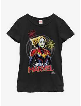 Marvel Captain Marvel Drawing Youth Girls T-Shirt, , hi-res