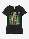 Marvel Guardians of The Galaxy Groot Tree Youth Girls T-Shirt, BLACK, hi-res