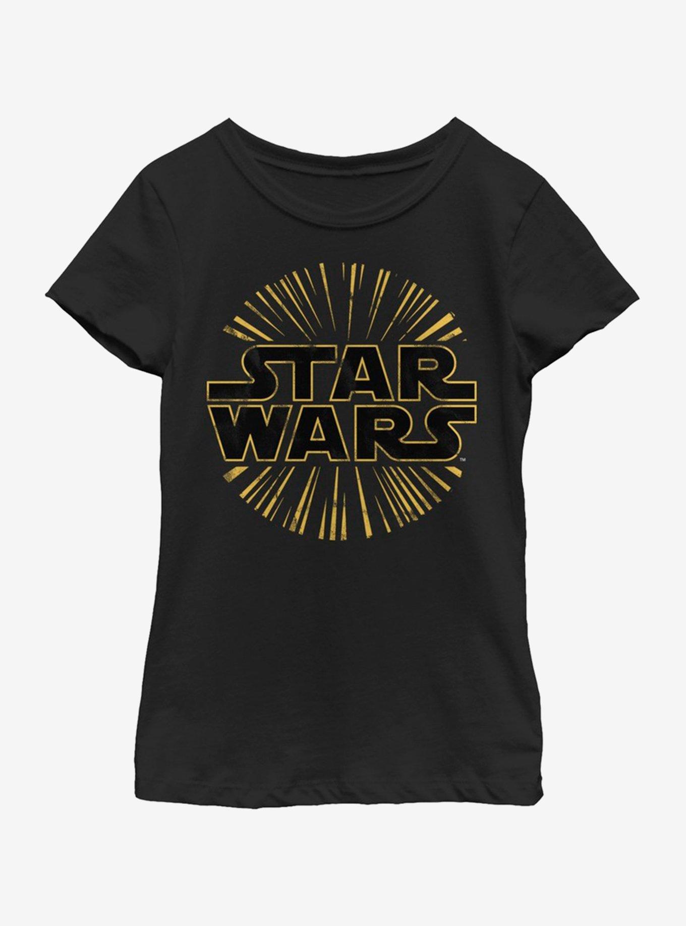Star Wars Star Bursy Crest Youth Girls T-Shirt, BLACK, hi-res