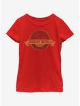 Jurassic Park Classic Circle Youth Girls T-Shirt, RED, hi-res