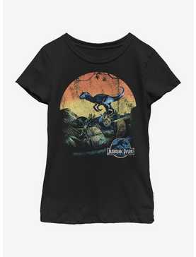Jurassic Park Raptor Sunset Youth Girls T-Shirt, , hi-res