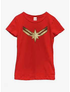 Marvel Captain Marvel Costume Symbol Youth Girls T-Shirt, , hi-res
