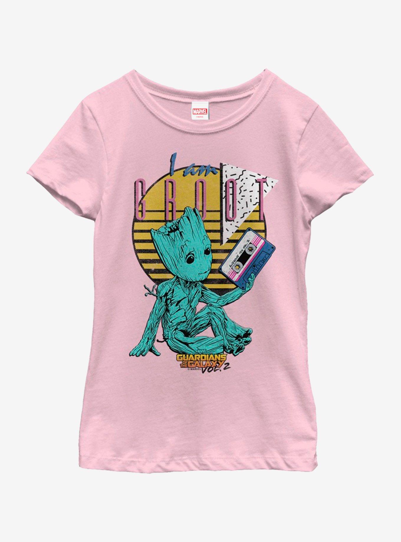 Marvel Guardians of The Galaxy 90s Groots Youth Girls T-Shirt - PINK ...