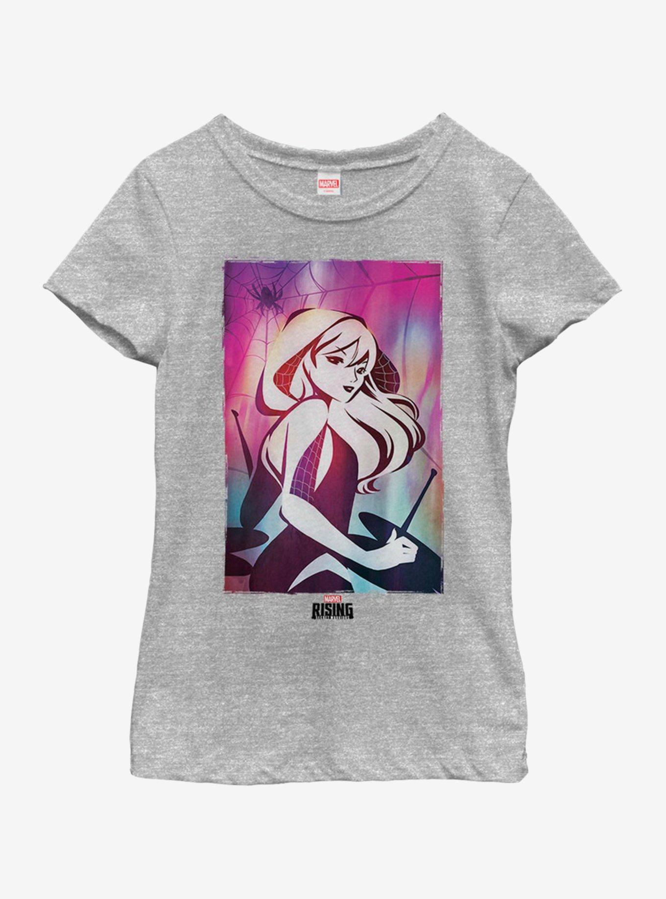 Marvel Spiderman Water Gwen Youth Girls T-Shirt, ATH HTR, hi-res