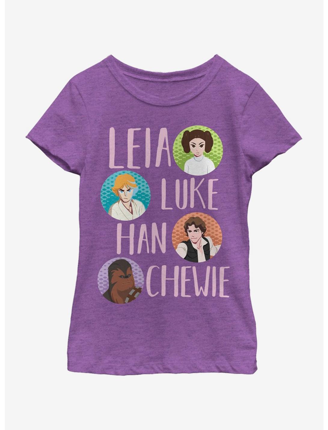 Star Wars Four Friends Youth Girls T-Shirt, PURPLE BERRY, hi-res
