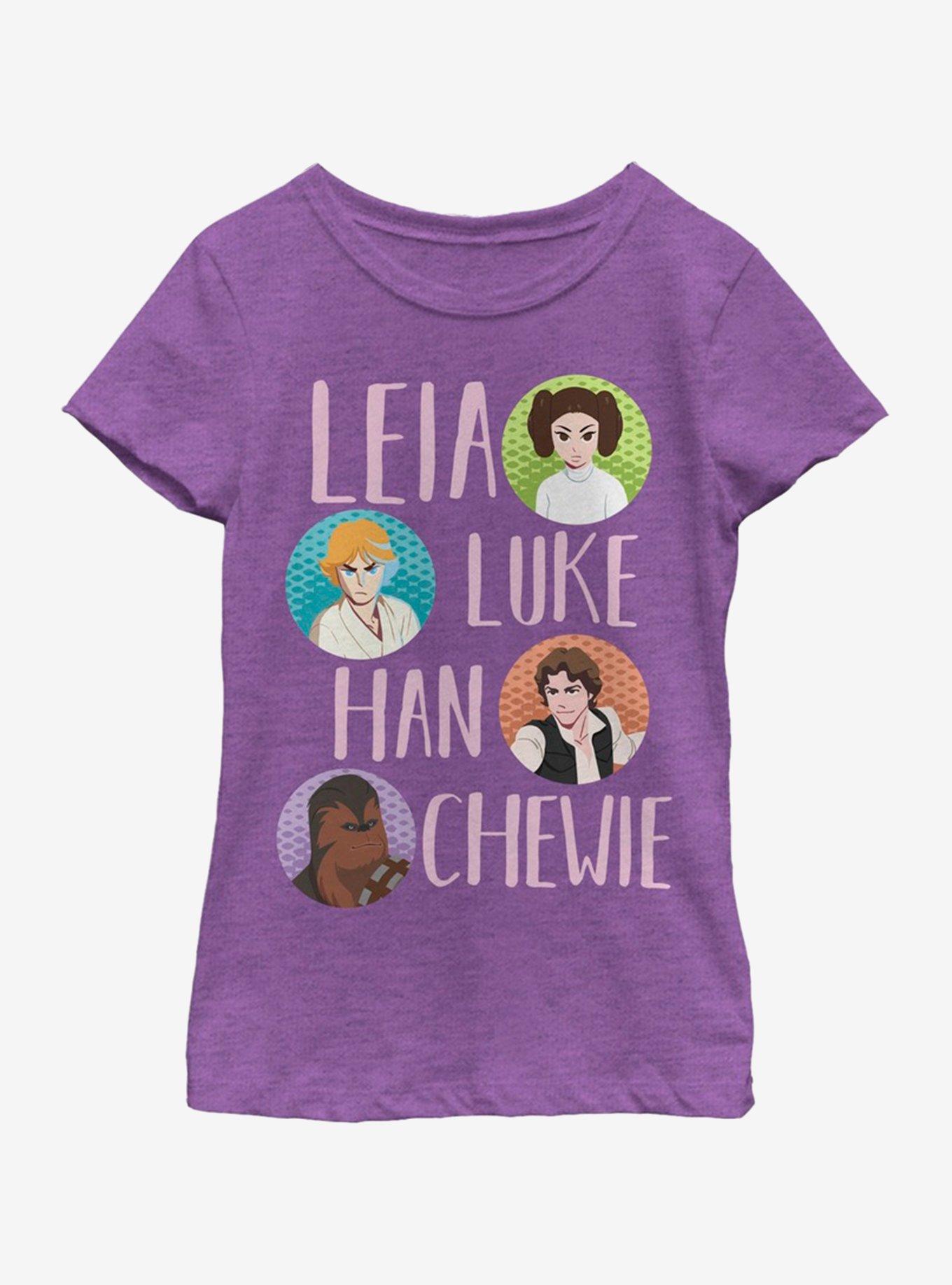 Star Wars Four Friends Youth Girls T-Shirt, PURPLE BERRY, hi-res