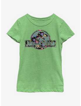 Jurassic World Logo Folk Pattern Fill Youth Girls T-Shirt, , hi-res