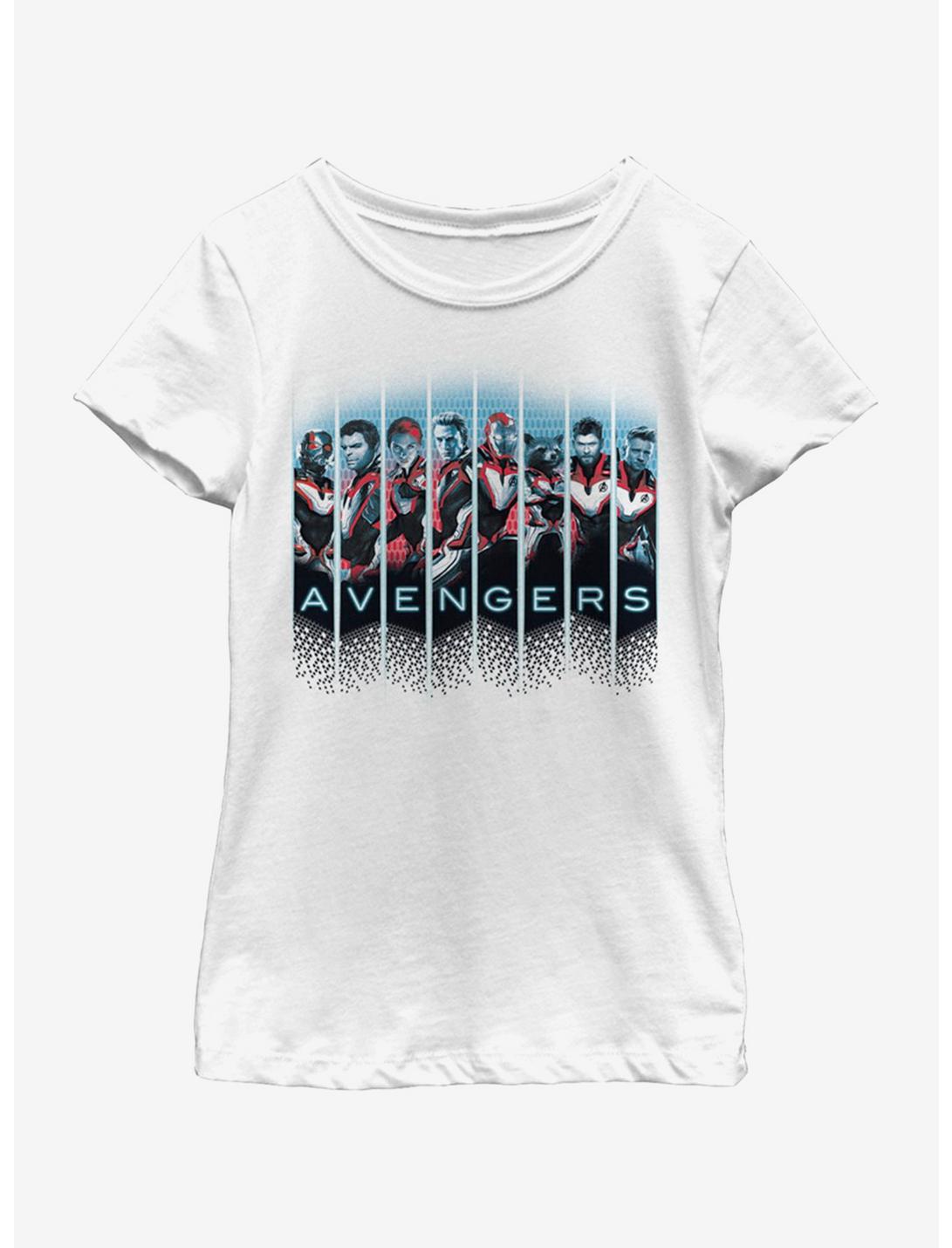 Marvel Avengers: Endgame Grid Panel Youth Girls T-Shirt, WHITE, hi-res