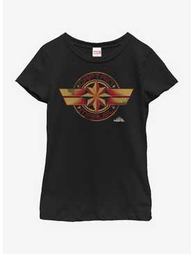 Marvel Captain Marvel Badge Youth Girls T-Shirt, , hi-res