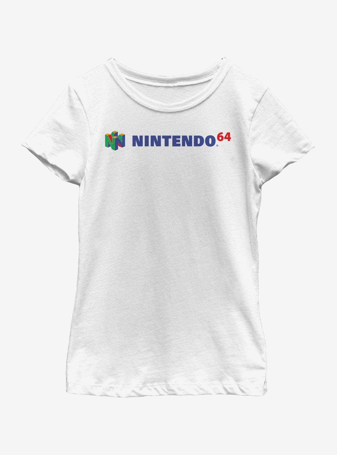 Nintendo Full N64 Logo Youth Girls T-Shirt, WHITE, hi-res