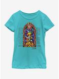 Nintendo Stained Glass Youth Girls T-Shirt, TAHI BLUE, hi-res