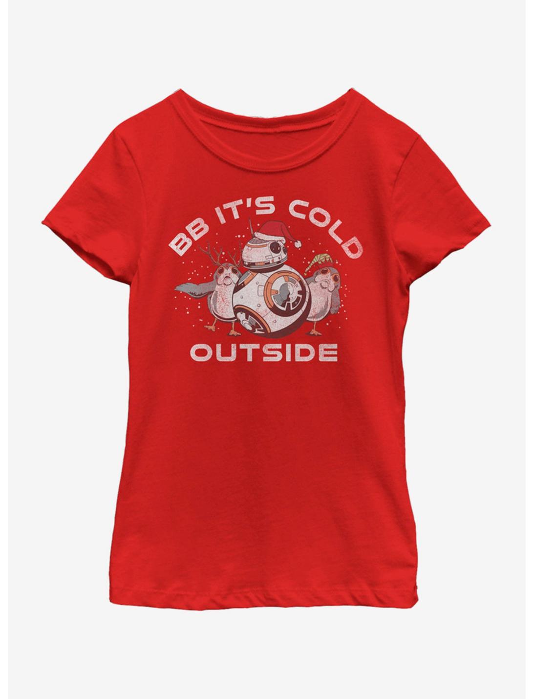 Star Wars The Last Jedi BB Cold Youth Girls T-Shirt, RED, hi-res