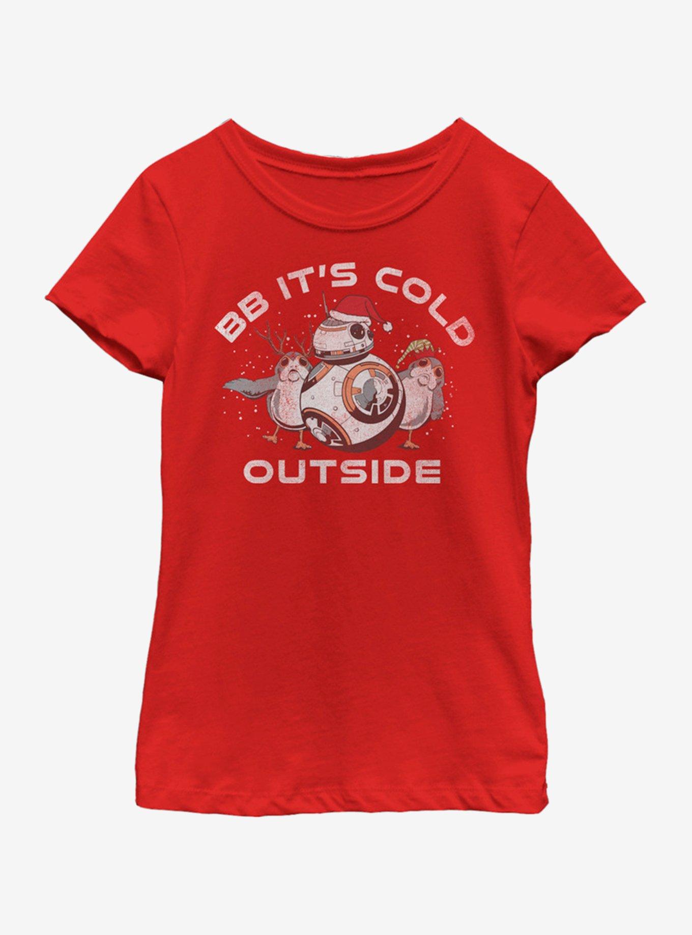 Star Wars The Last Jedi BB Cold Youth Girls T-Shirt, RED, hi-res