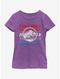 Jurassic World Logo Repeat Youth Girls T-Shirt, PURPLE BERRY, hi-res