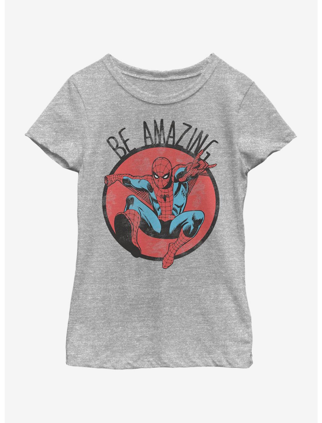 Marvel Spiderman Be Amazing Youth Girls T-Shirt, ATH HTR, hi-res