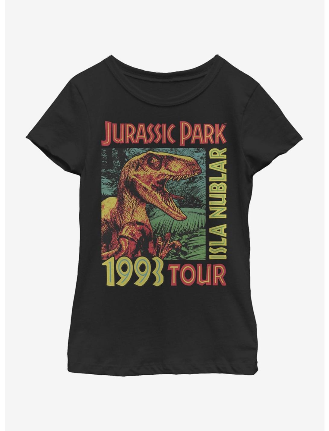 Jurassic Park Isla Nublar Tour Youth Girls T-Shirt, BLACK, hi-res