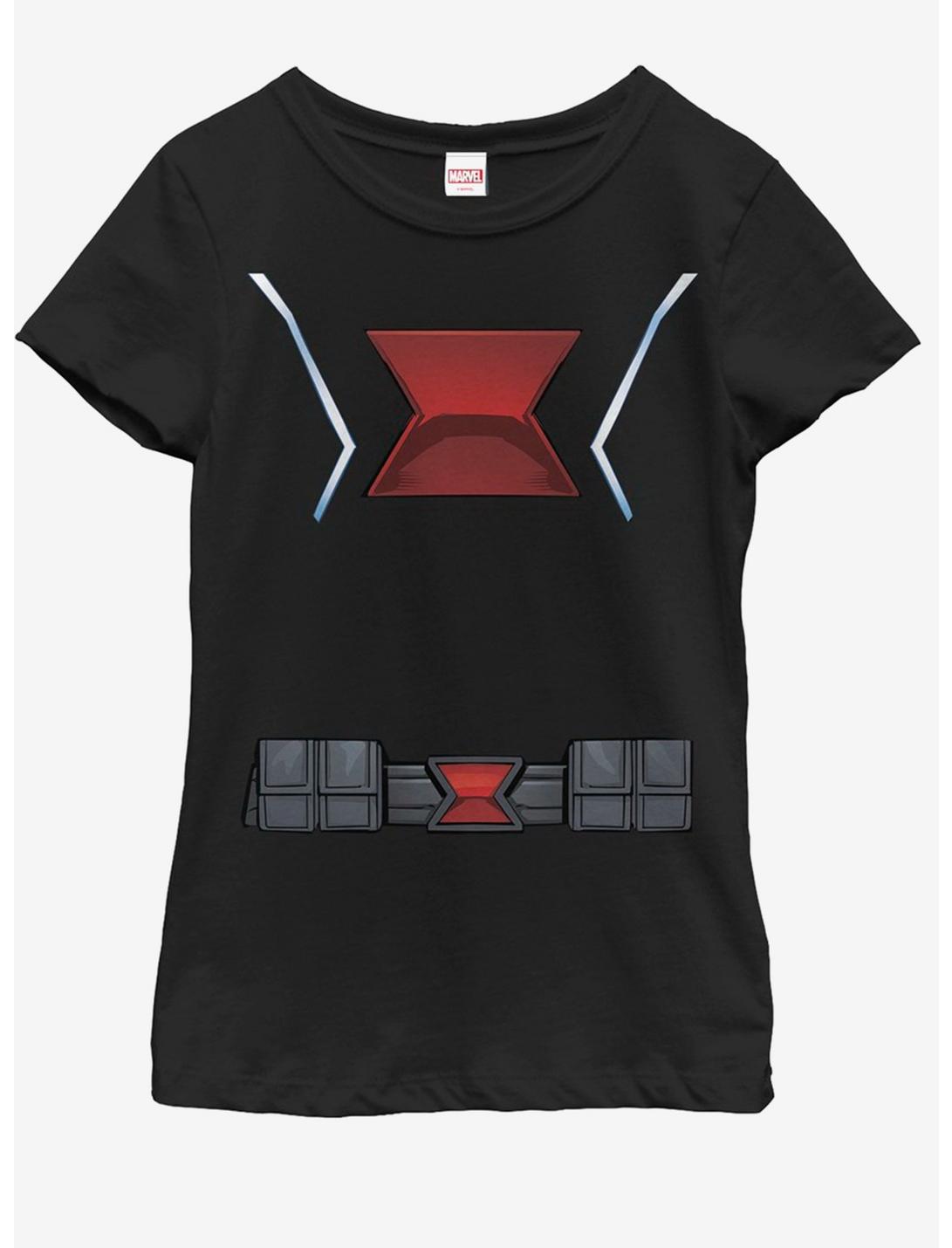 Marvel Black Widow Front Youth Girls T-Shirt, BLACK, hi-res