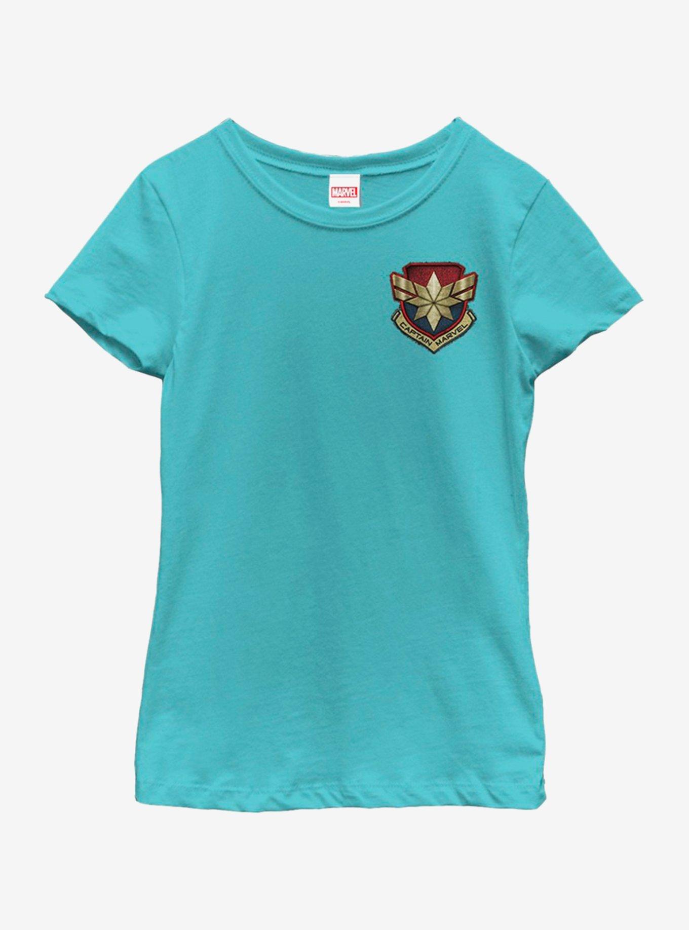 Marvel Captain Marvel Patch Youth Girls T-Shirt, , hi-res