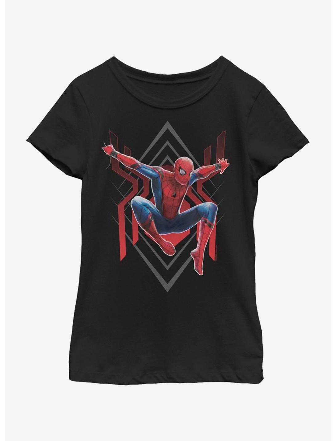 Marvel Spiderman: Far From Home Spider Jump Youth Girls T-Shirt, BLACK, hi-res