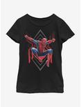 Marvel Spiderman: Far From Home Spider Jump Youth Girls T-Shirt, BLACK, hi-res