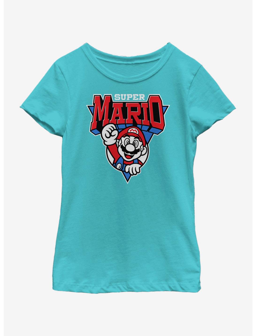 Nintendo Super Mario Team Mario Youth Girls T-Shirt, TAHI BLUE, hi-res