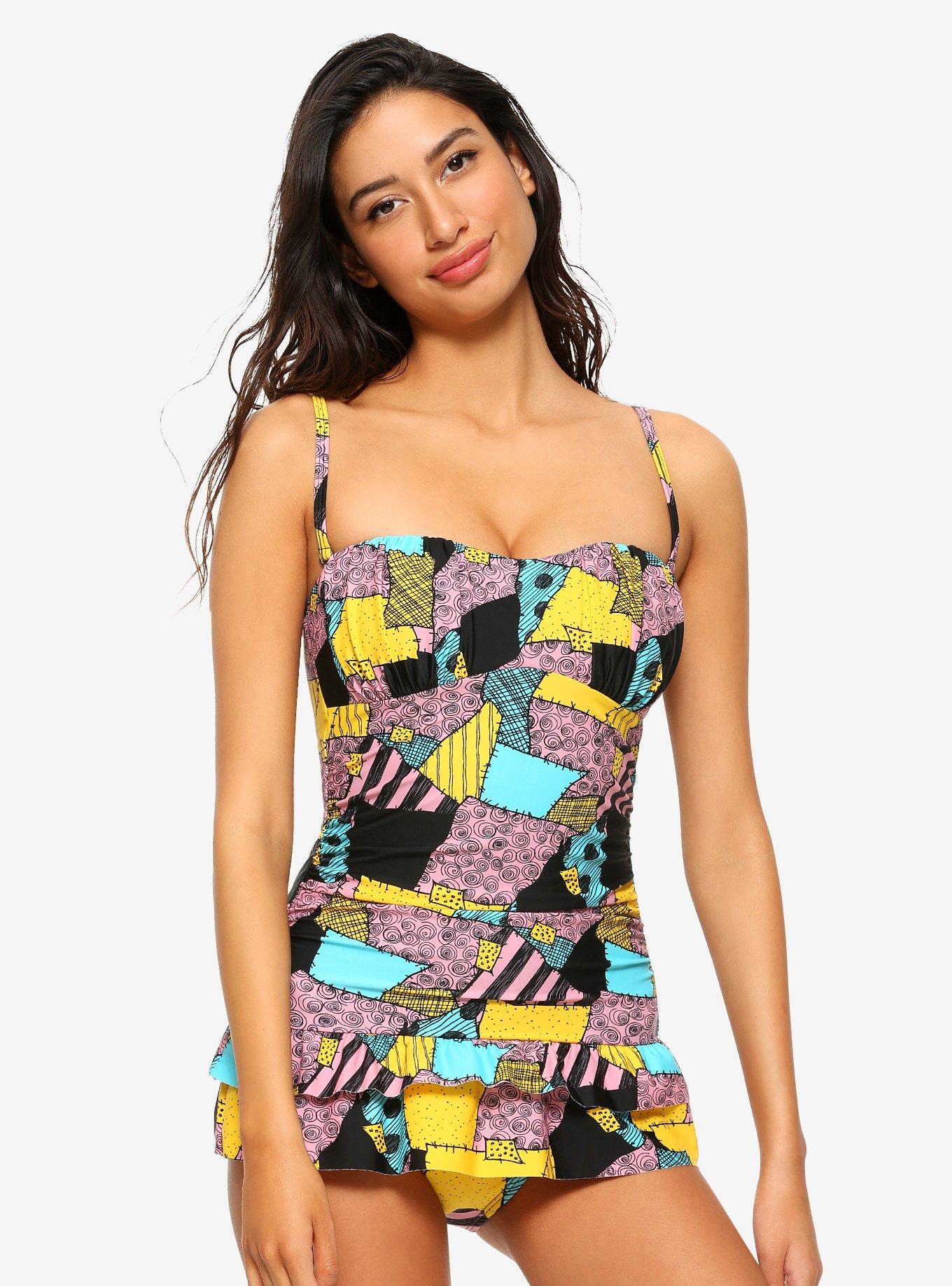 The Nightmare Before Christmas Ruffled Swimsuit, MULTI, hi-res