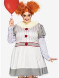 Creepy Clown Costume Plus Size, WHITE, hi-res