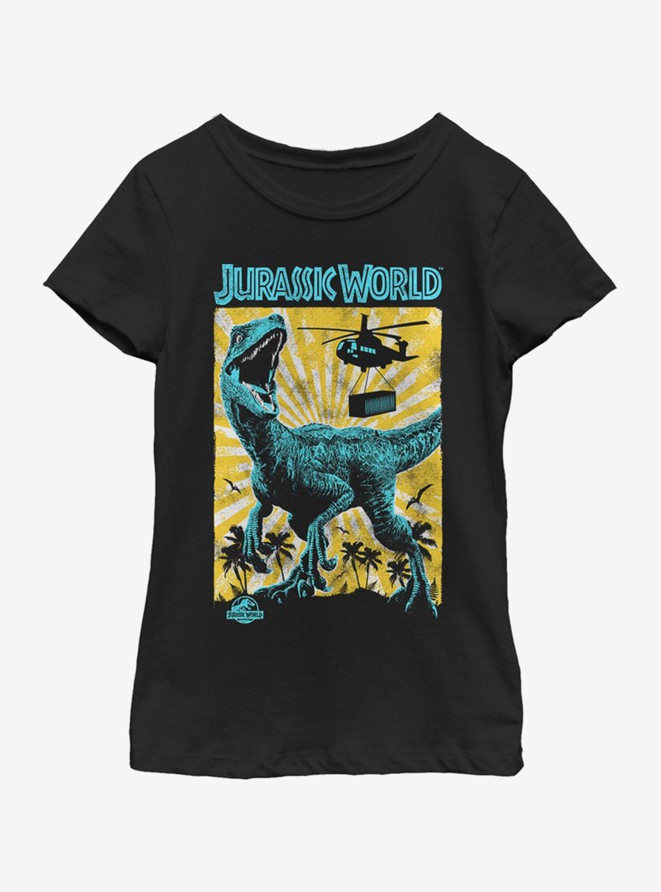 Jurassic Park Capture and Contain Youth Girls T-Shirt, BLACK, hi-res