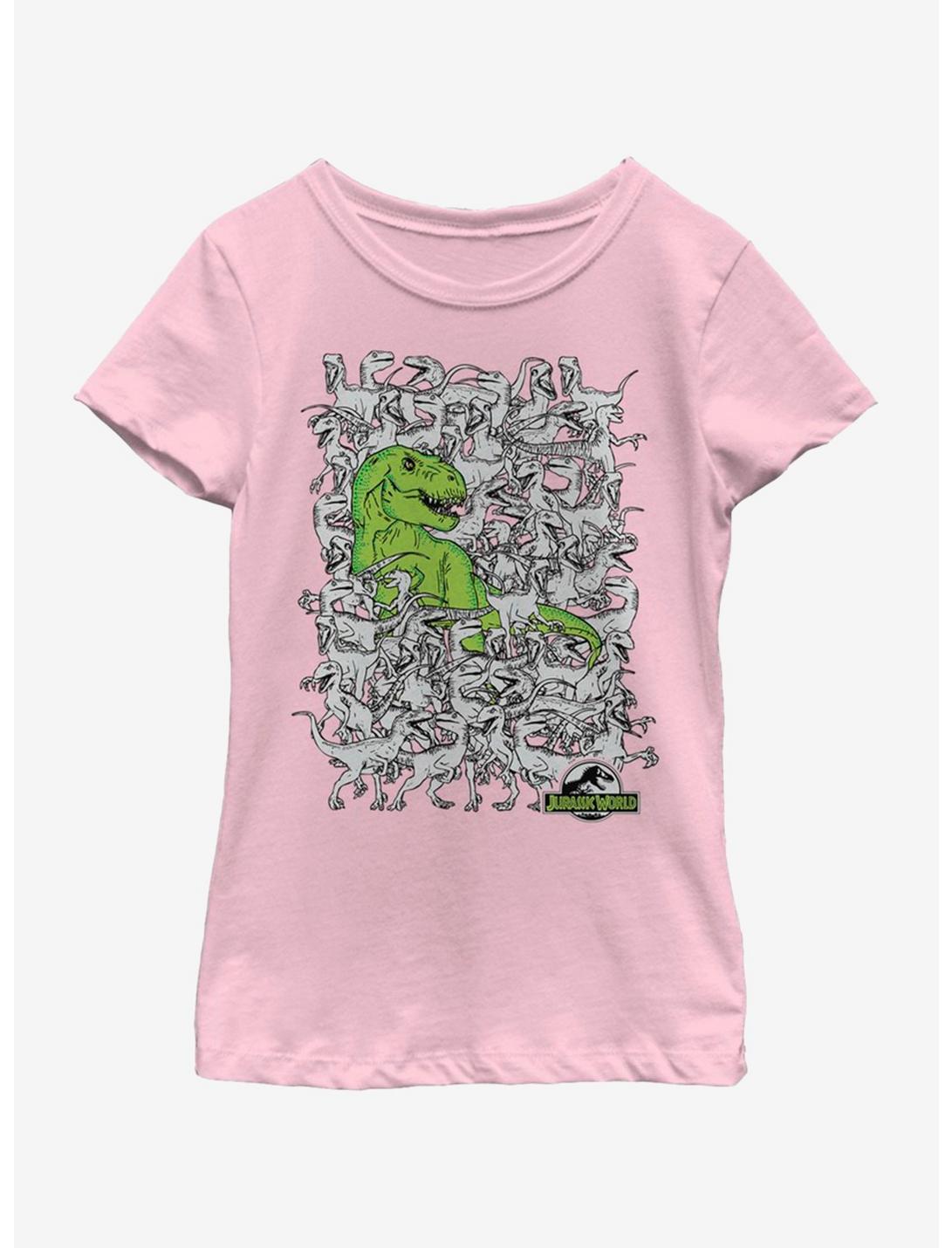 Jurassic Park Hidden Rex Youth Girls T-Shirt, PINK, hi-res