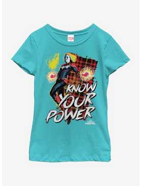Marvel Captain Marvel Know Power Youth Girls T-Shirt, , hi-res