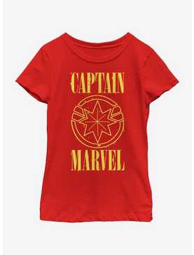 Marvel Captain Marvel Yellow Marvel Youth Girls T-Shirt, , hi-res