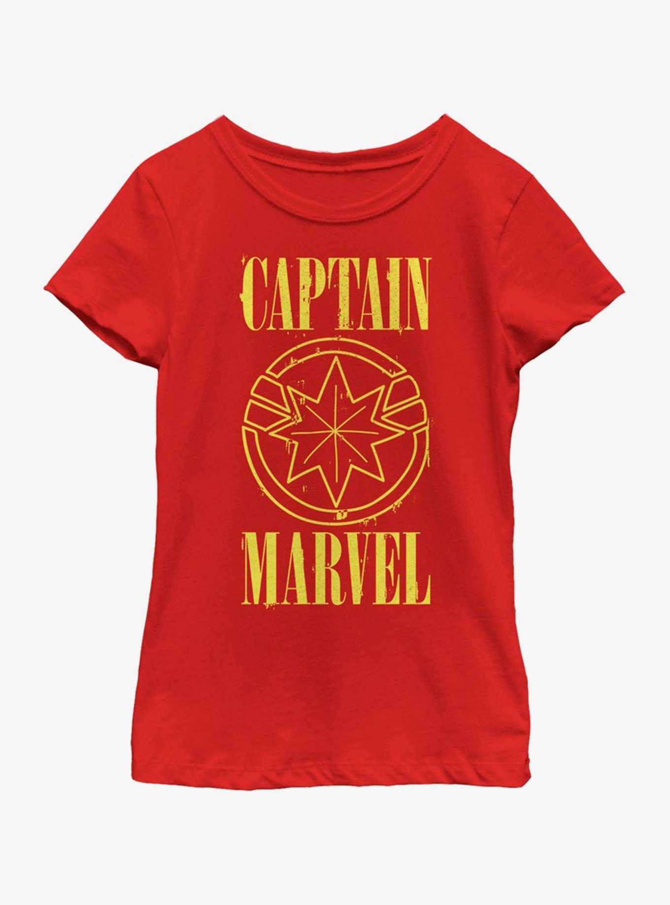Marvel Captain Marvel Yellow Marvel Youth Girls T-Shirt, , hi-res