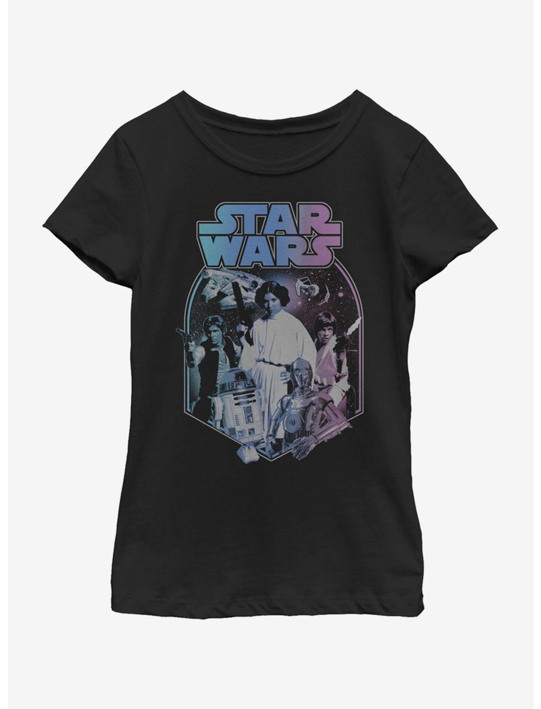 Star Wars Gradient Poster Youth Girls T-Shirt, BLACK, hi-res