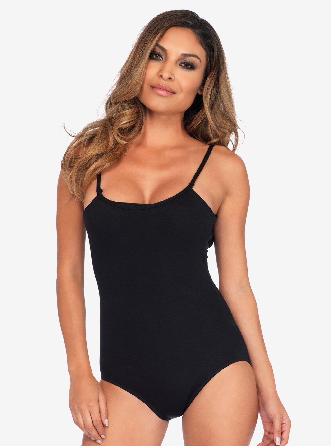 Black Basic Bodysuit, BLACK, hi-res