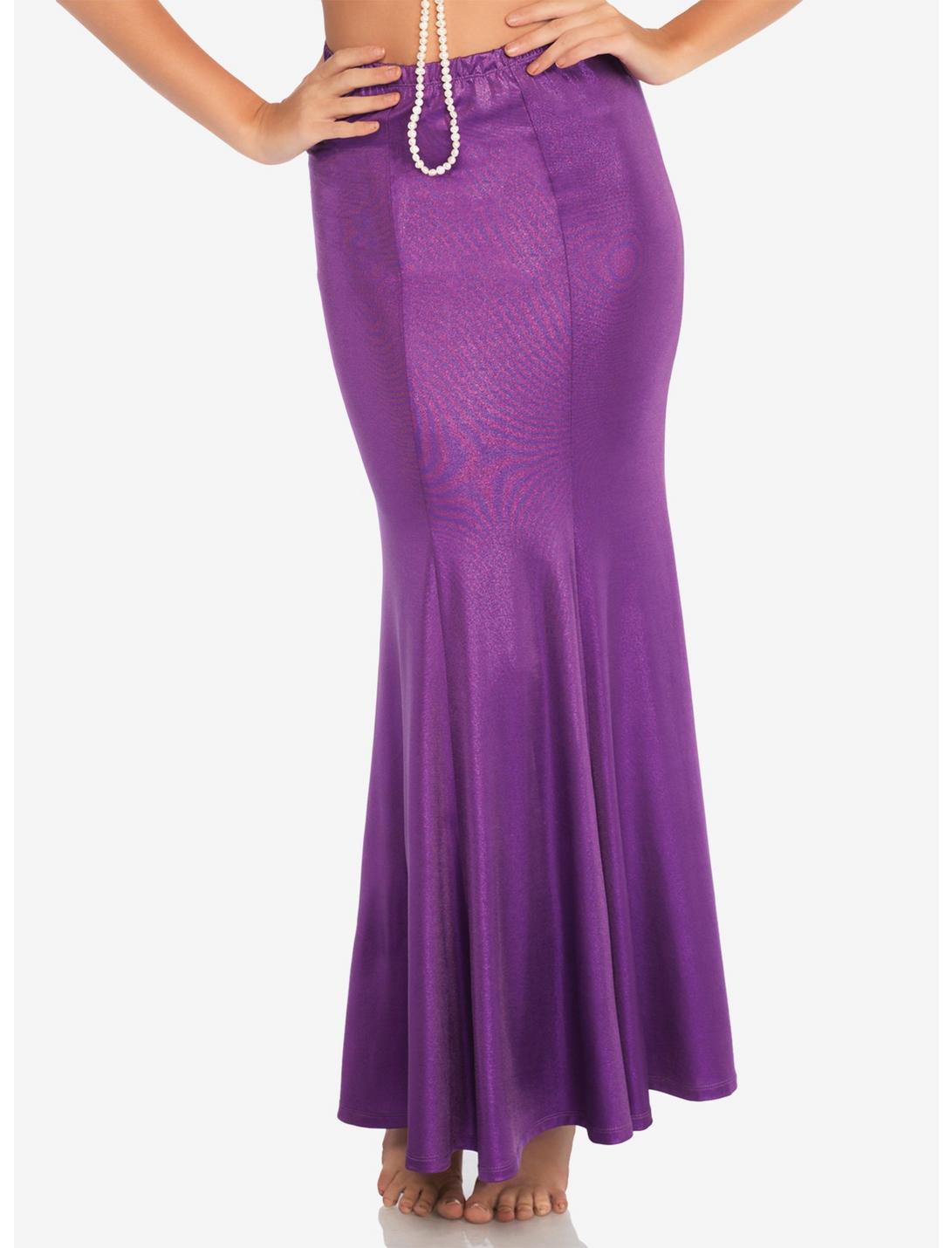 Purple Shimmer Spandex Mermaid Skirt, PURPLE, hi-res