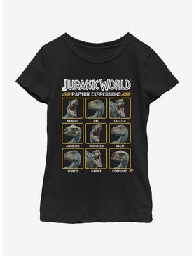 Jurassic World Expressions of Raptor Youth Girls T-Shirt, , hi-res